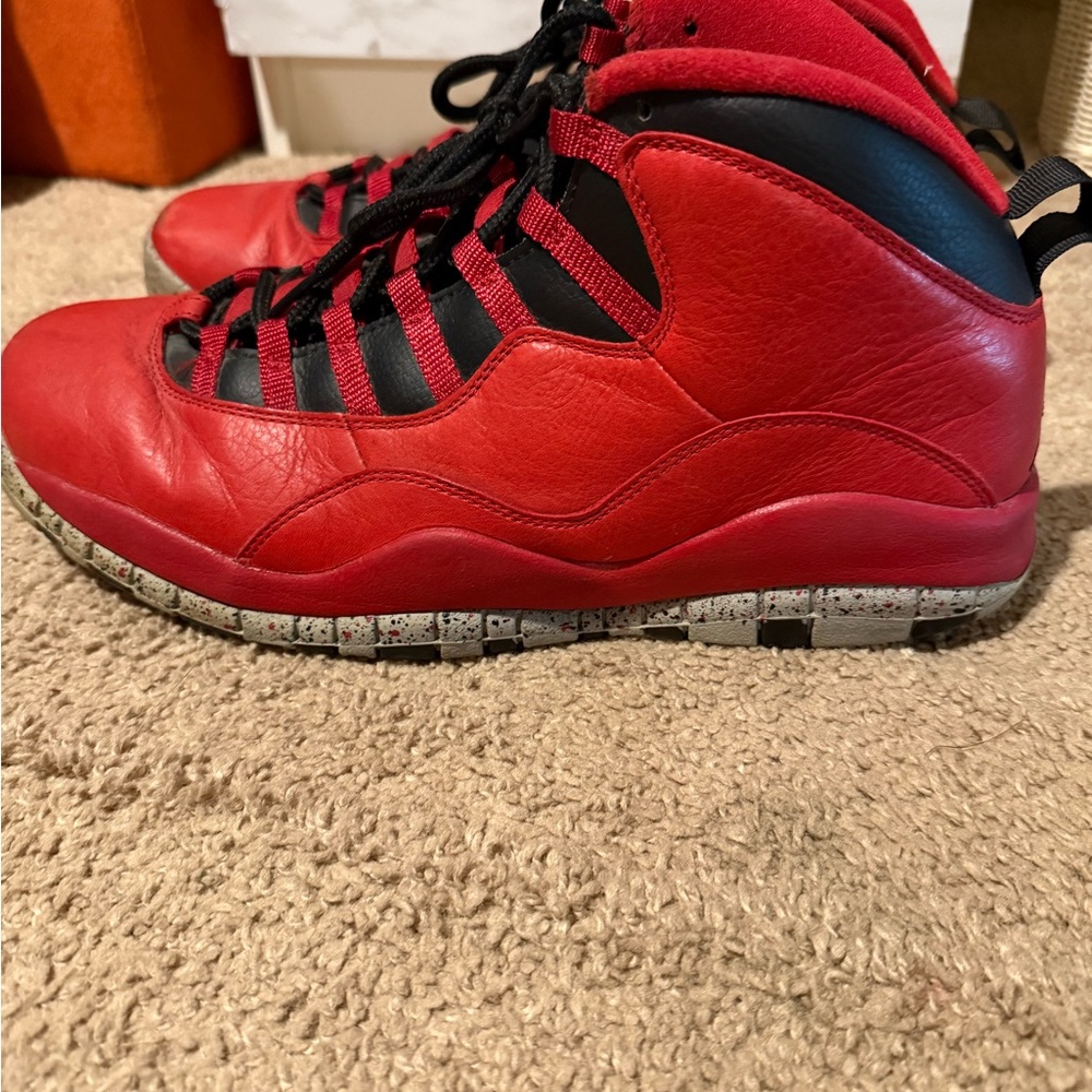 Used men’s Jordans Red and Black High-Top Sneakers